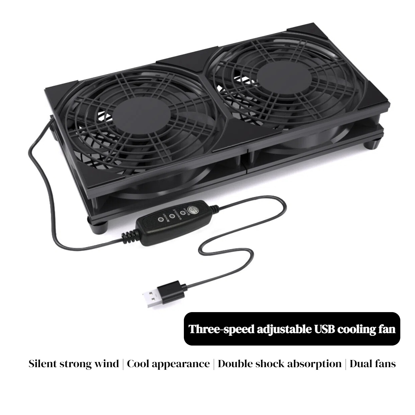 Gaming Console And Controller - Dual USB Cooling Fan with 3-Speed