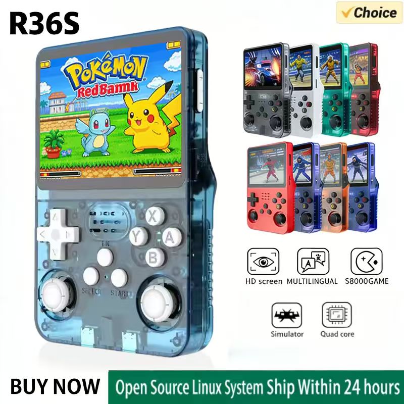 Gaming Console Handheld Retro - R36S Handheld Game Console ARKOS System