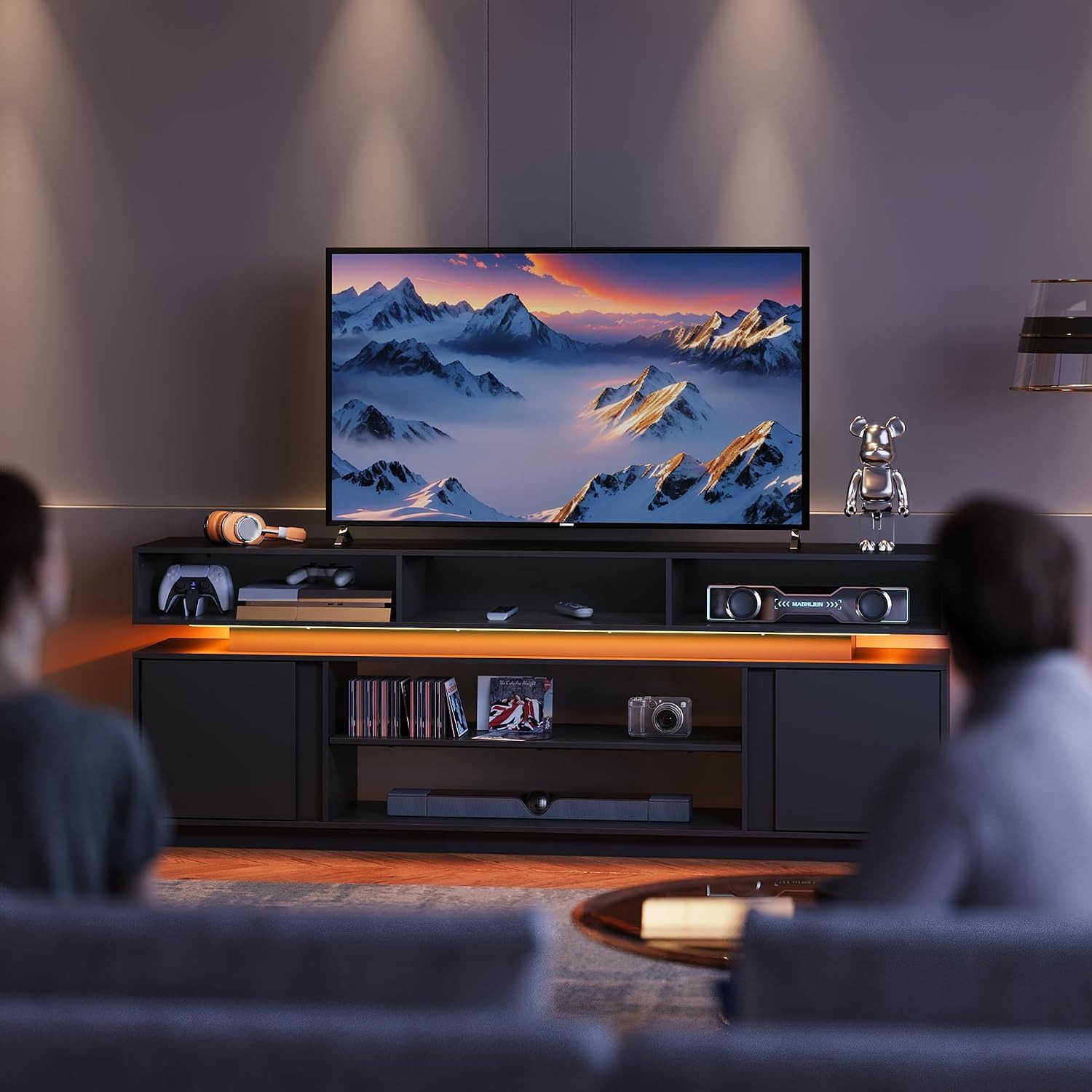 Modern TV Stand for 75 Inch TV - Gaming Console Cabinet ulasan dan harga