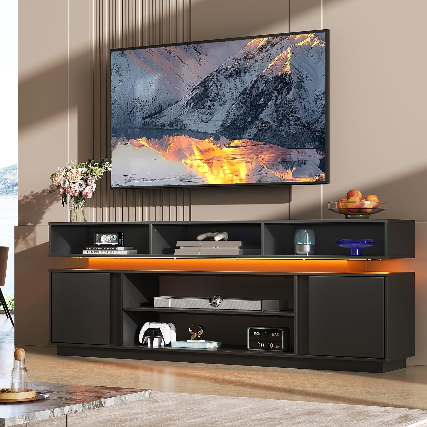 Modern TV Stand 75 Inch Entert - Gaming Console Cabinet ulasan dan harga