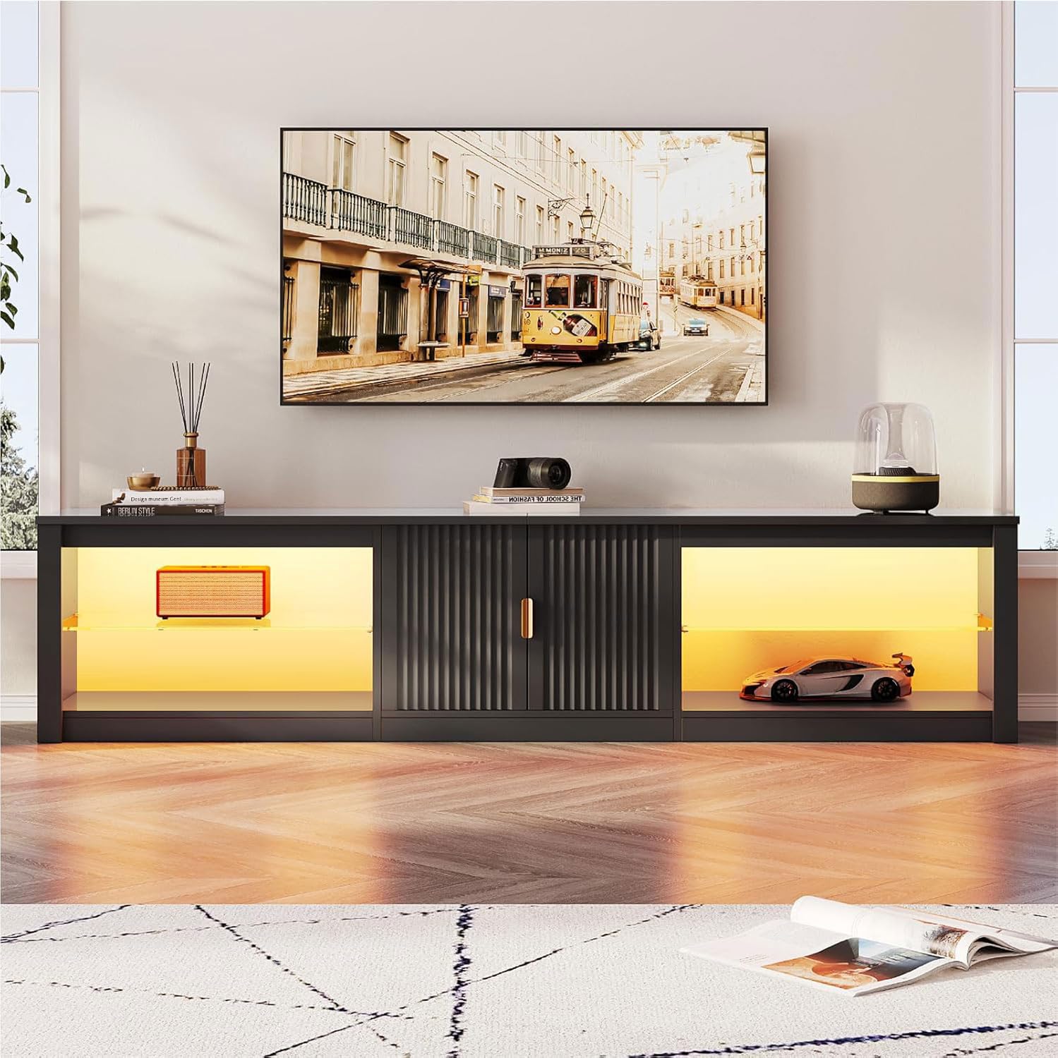 80 Inch TV Stand for 75-90 Inc - Gaming Console Cabinet ulasan dan harga