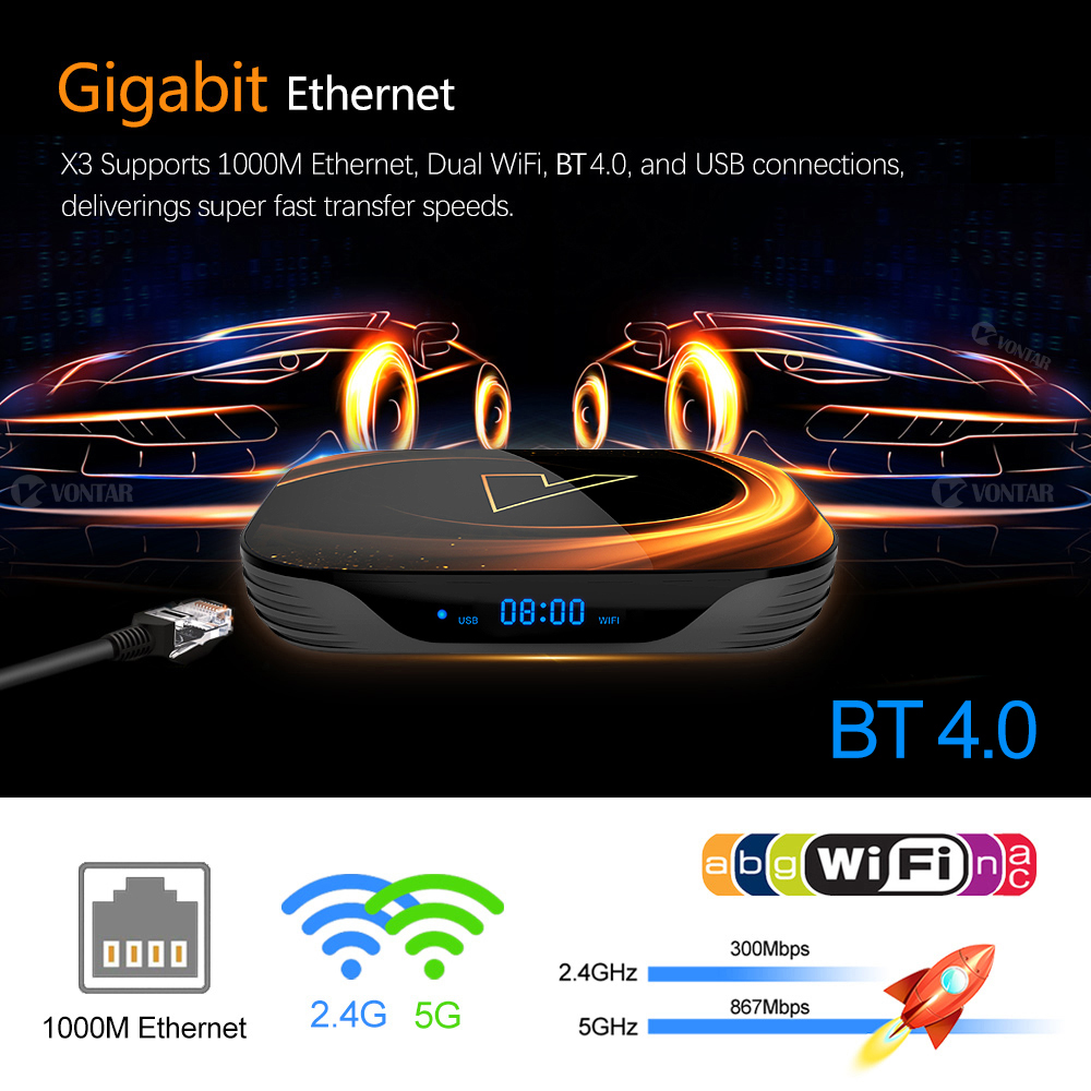 VONTAR X3 4GB 32GB 8K TV BOX A - Gaming Console Tv Stand ulasan dan harga