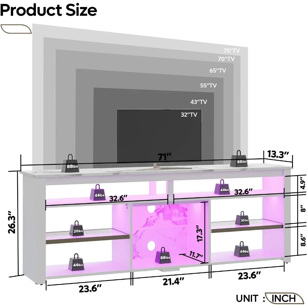 TV Stand for 75 inch TV, Tall  - Gaming Console Tv Stand ulasan dan harga