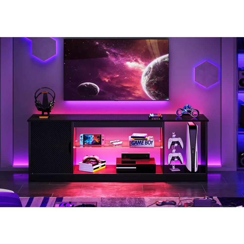 Bestier Led Entertainment Cent - Gaming Console Tv Stand ulasan dan harga