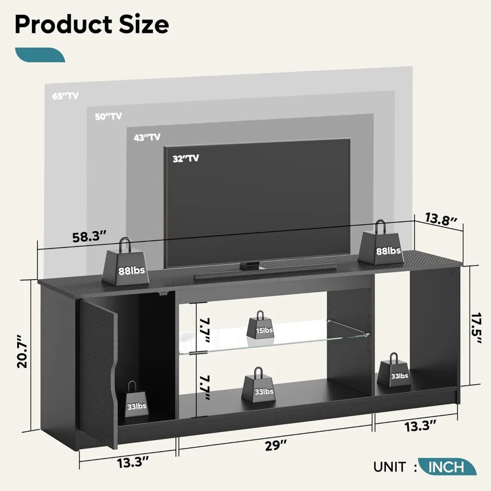 Bestier Led Entertainment Cent - Gaming Console Tv Stand ulasan dan harga