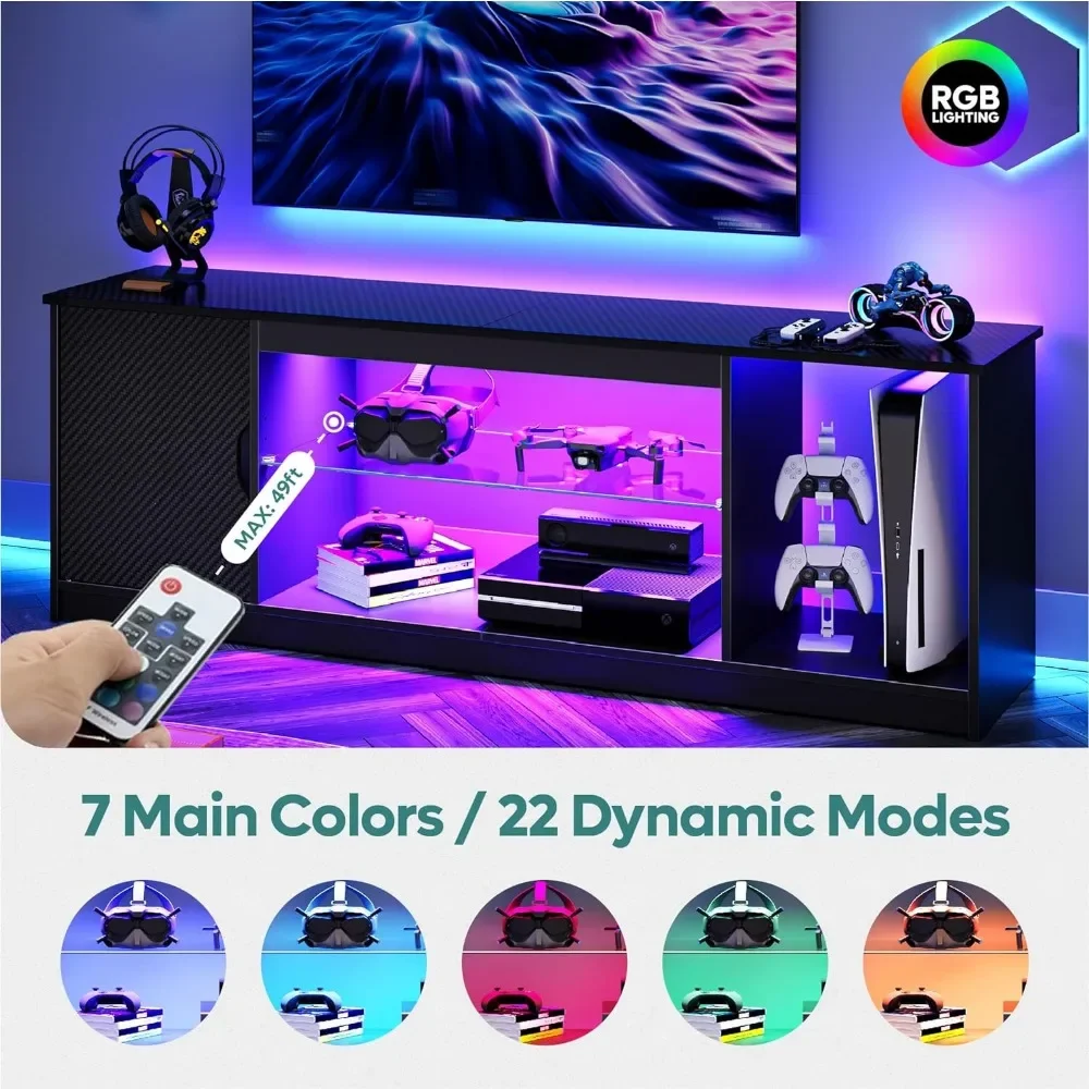 Bestier Led Entertainment Cent - Gaming Console Tv Stand ulasan dan harga