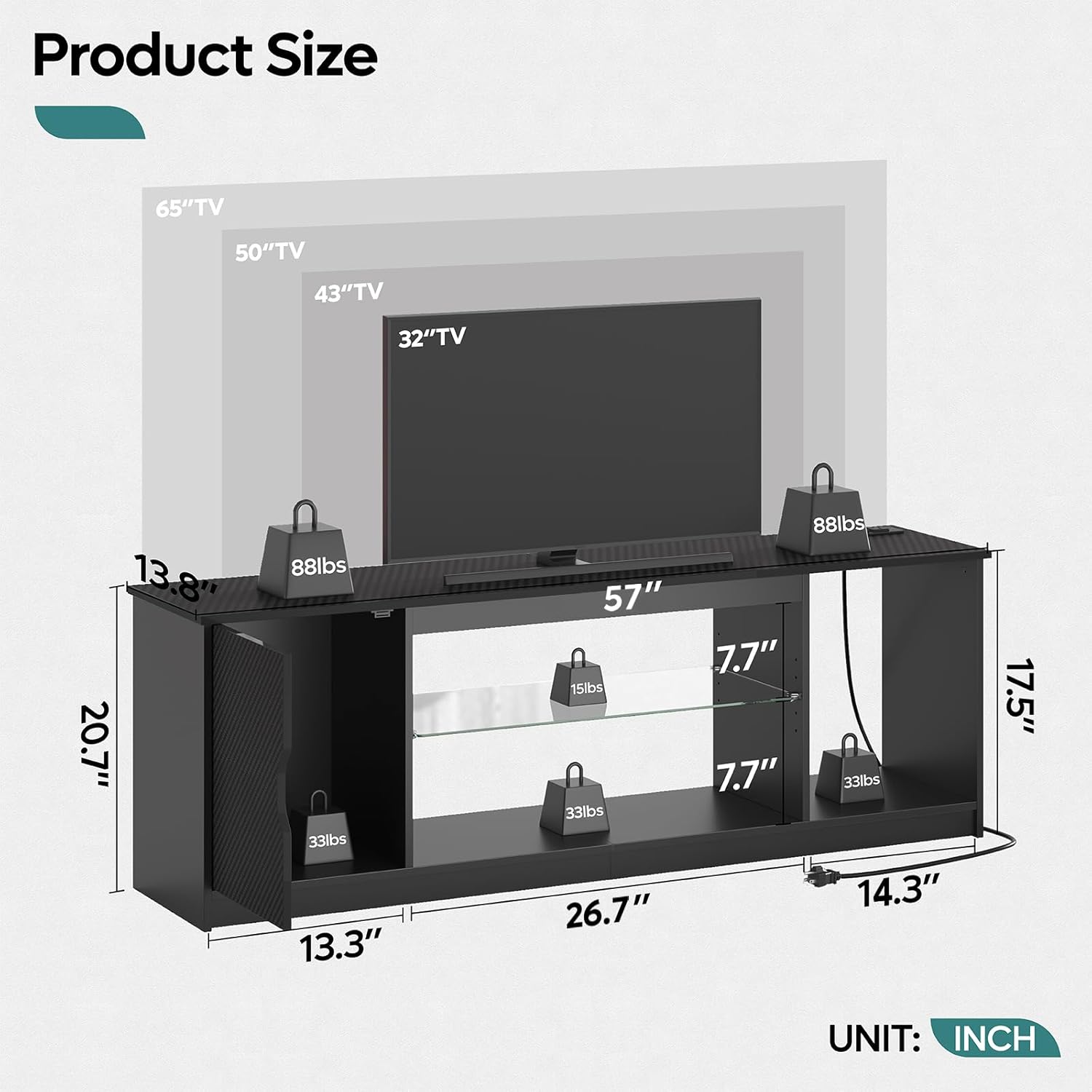 TV Stand with Power Outlets Ga - Gaming Console Tv Stand ulasan dan harga