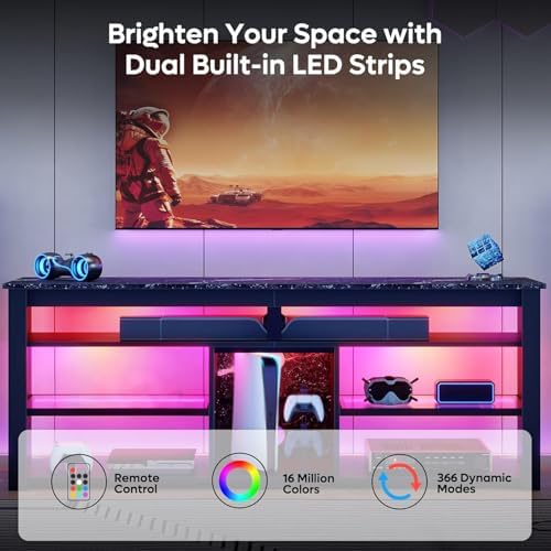 TV Stand for 70 inch TV, Tall  - Gaming Console Tv Stand ulasan dan harga