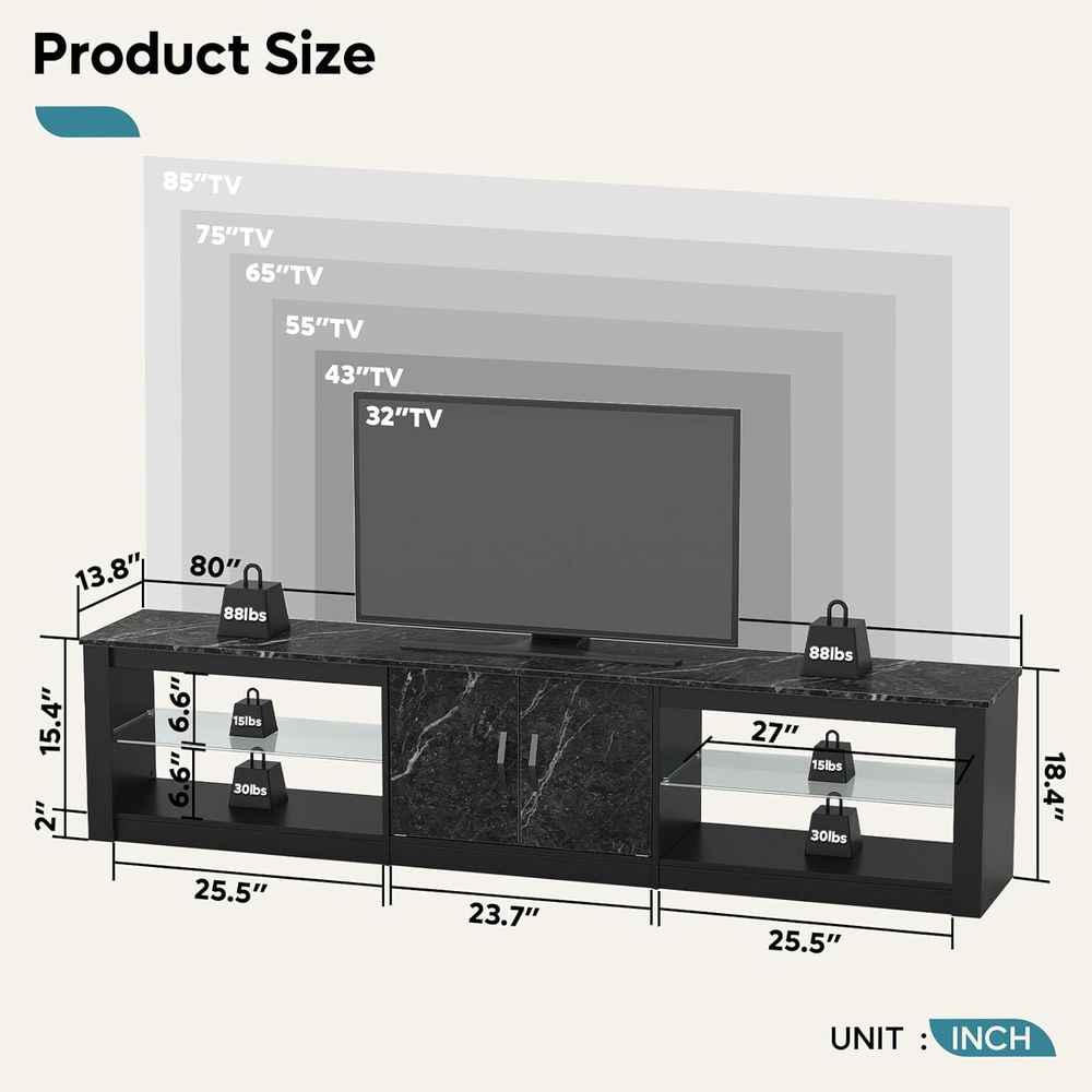 80 Inch TV Stand or 75/85/86 i - Gaming Console Cabinet ulasan dan harga