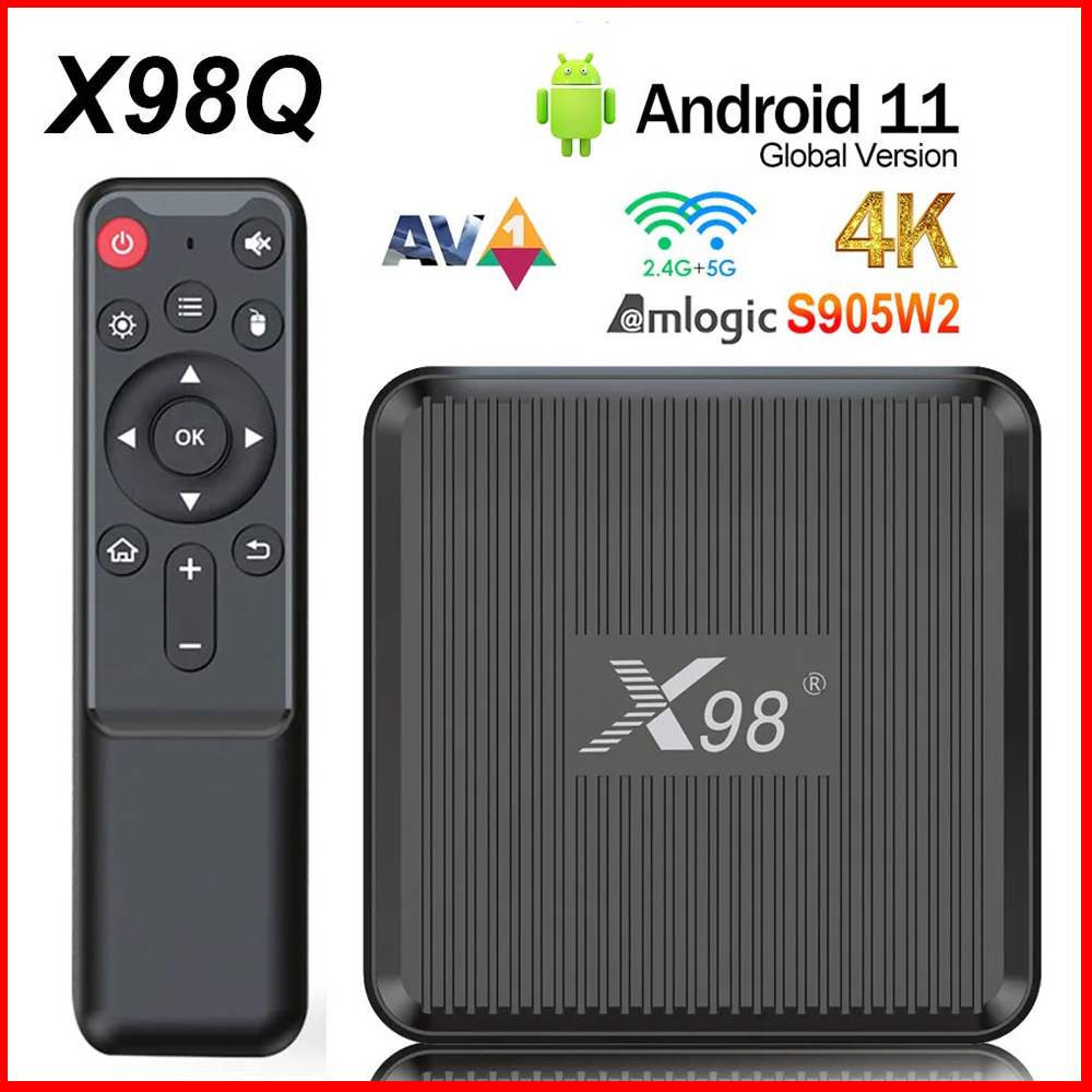 X98Q Smart TV Box AV1 Amlogic  - Gaming Console Tv Stand ulasan dan harga