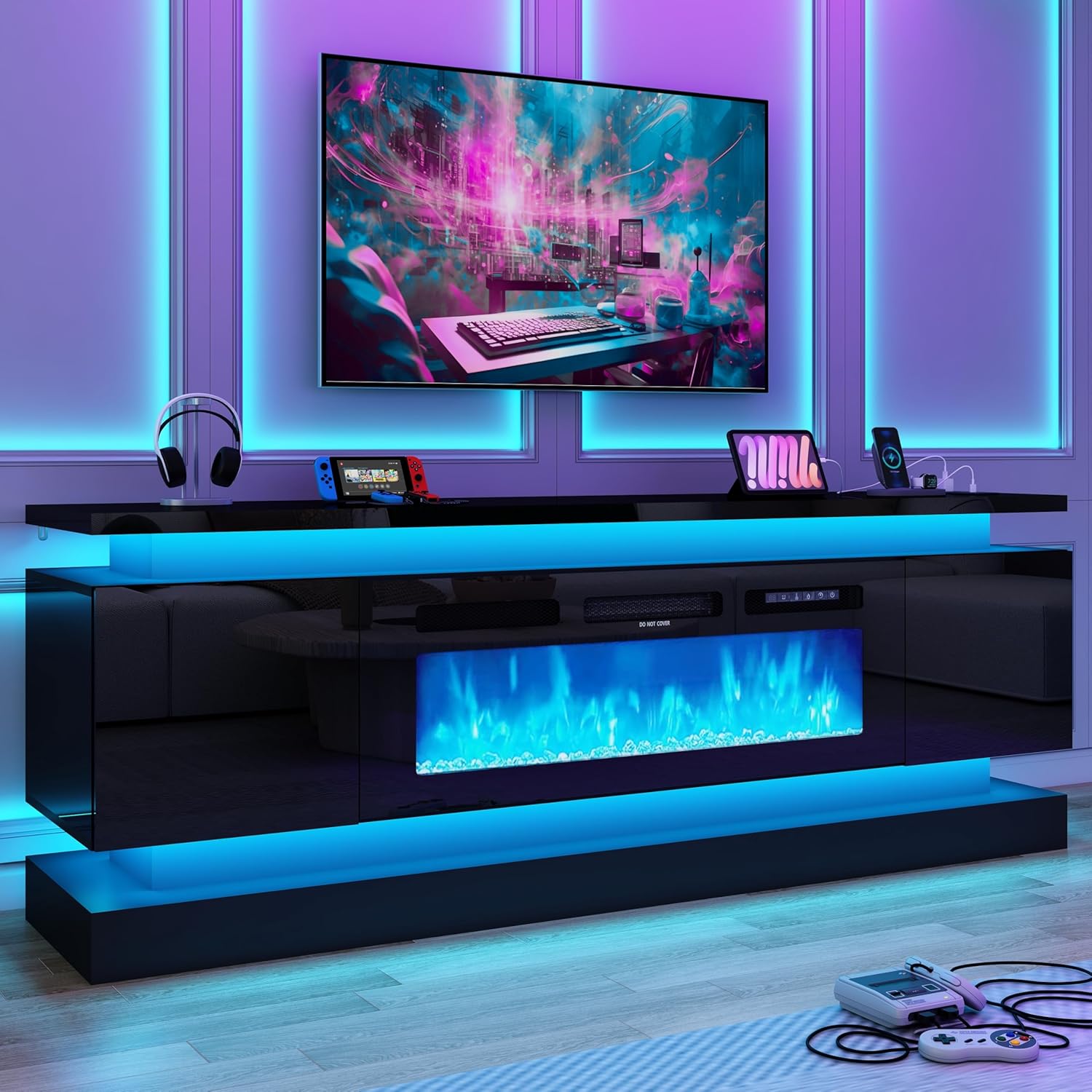 71IN LED TV Stands w/40 inch F - Gaming Console Tv Stand ulasan dan harga