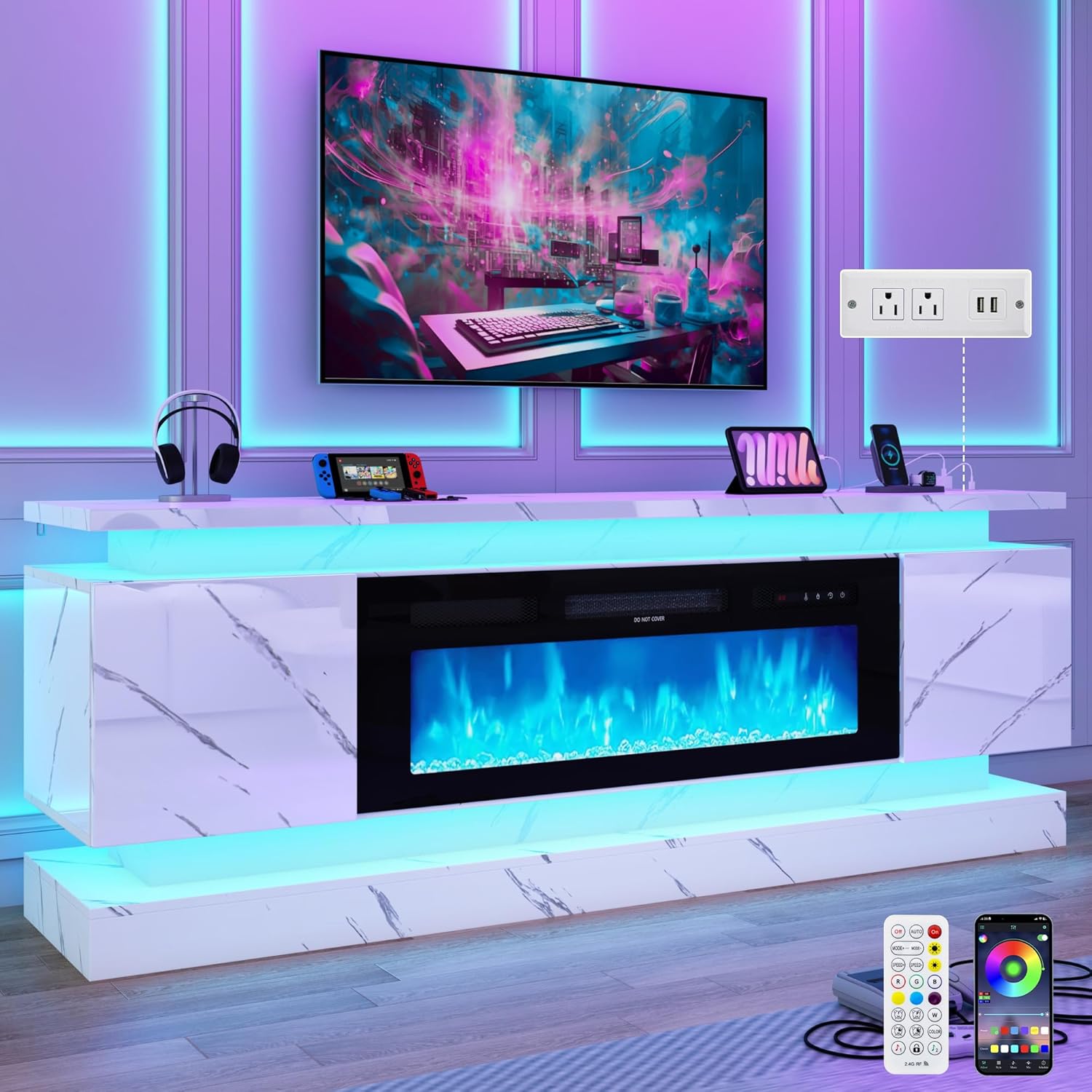 71IN LED TV Stands w/40 inch F - Gaming Console Tv Stand ulasan dan harga