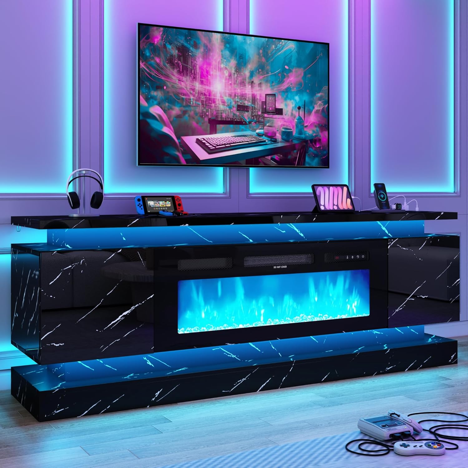 71IN LED TV Stands w/40 inch F - Gaming Console Tv Stand ulasan dan harga