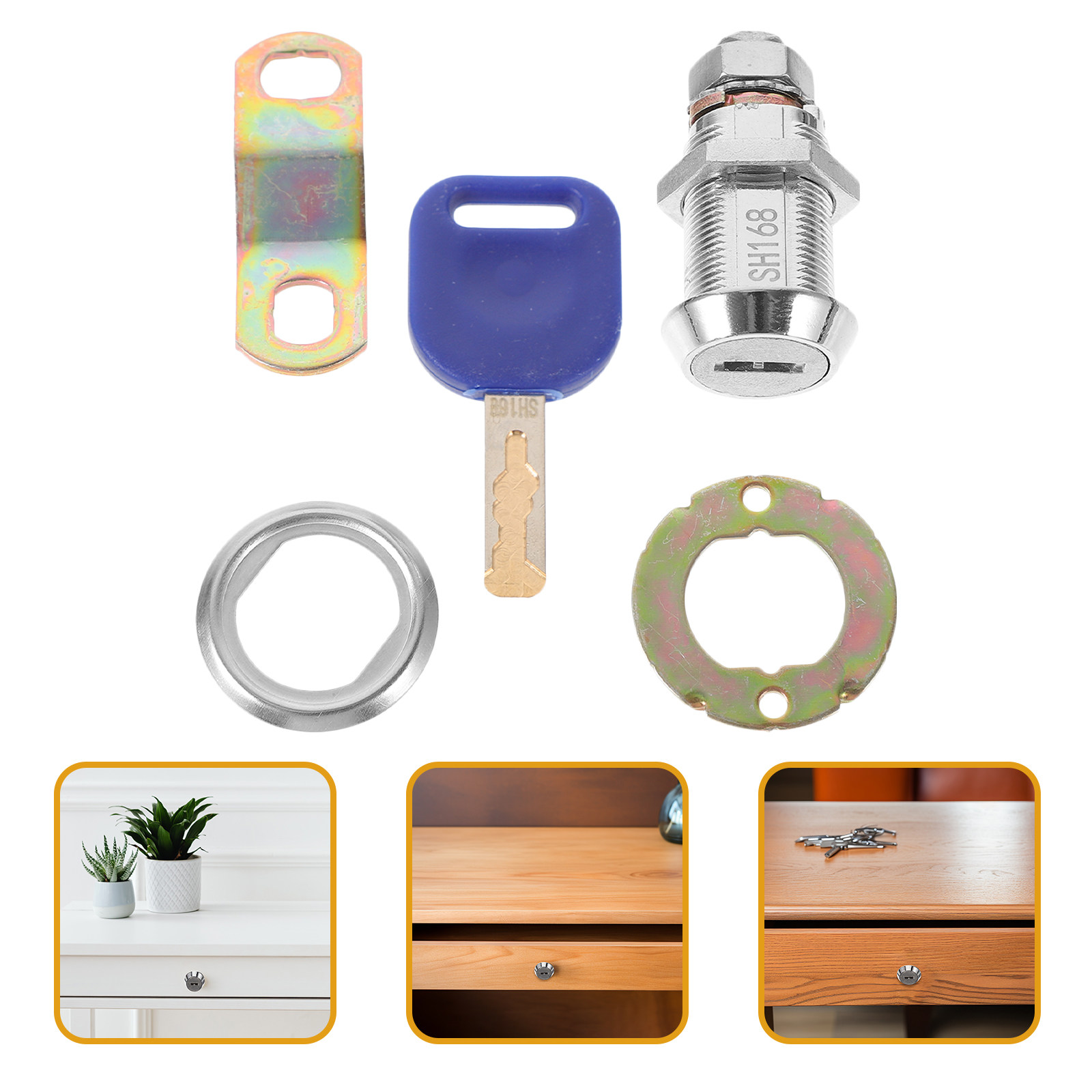 1Set Round Key Door Lock Sturd - Gaming Console Cabinet ulasan dan harga