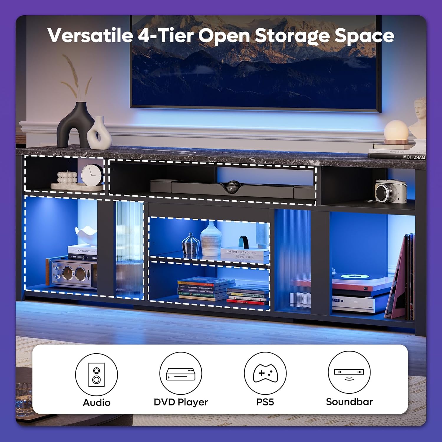 80 Inch TV Stand Entertainment - Gaming Console Tv Stand ulasan dan harga