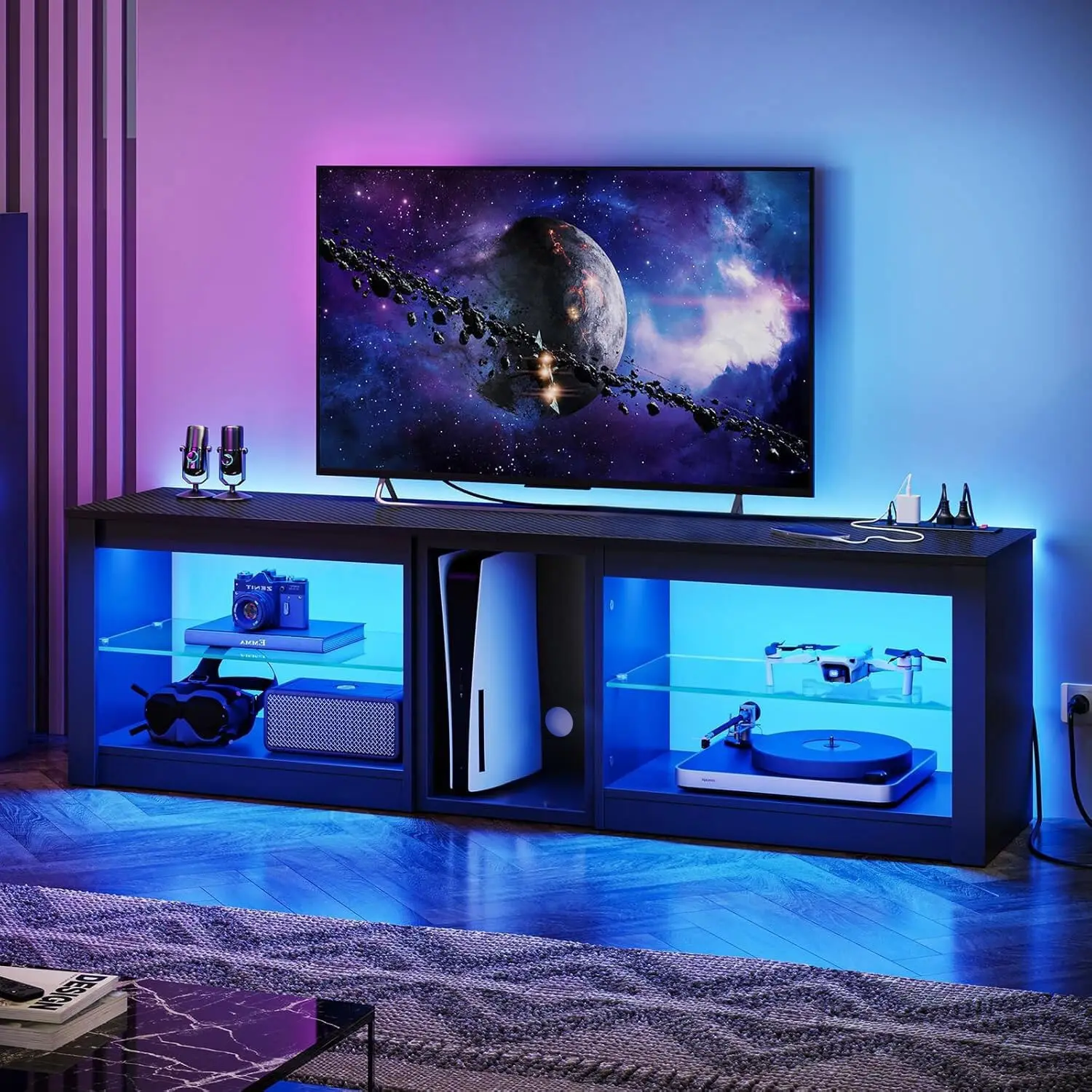 Entertainment Center for PS5 T - Gaming Console Tv Stand ulasan dan harga
